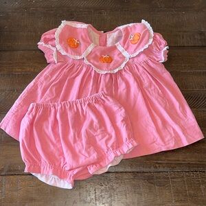 EUC Girls’ Cecil & Lou Pink Corduroy Pumpkin Set Sz 4T